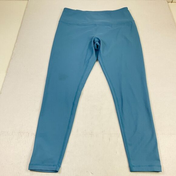 Zella Cropped Capri Leggings Solid Blue Stretchy Mid Rise Gym Yoga Workout XL * - Picture 1 of 11
